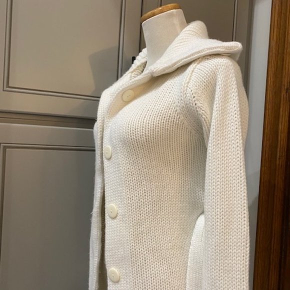 Zara Sweater White Belt Long M - Picture 9 of 15